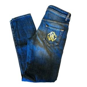Roberto Cavalli Signature Logo Jeans Size 40 26” Waist